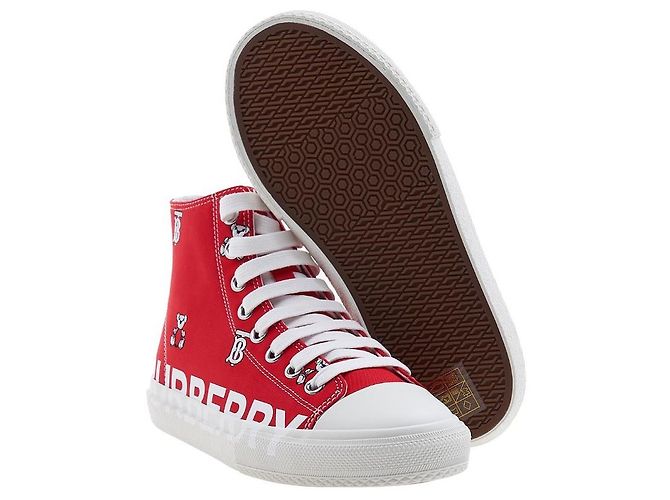 Burberry Sneakers alte monogramma Teddy Bear per bambini MINI LARKHALL HT Rosso - vista 5