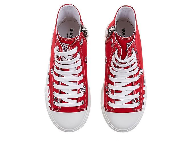 Burberry Sneakers alte monogramma Teddy Bear per bambini MINI LARKHALL HT Rosso - vista 6