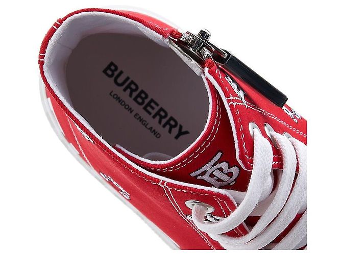 Burberry Sneakers alte monogramma Teddy Bear per bambini MINI LARKHALL HT Rosso - vista 7
