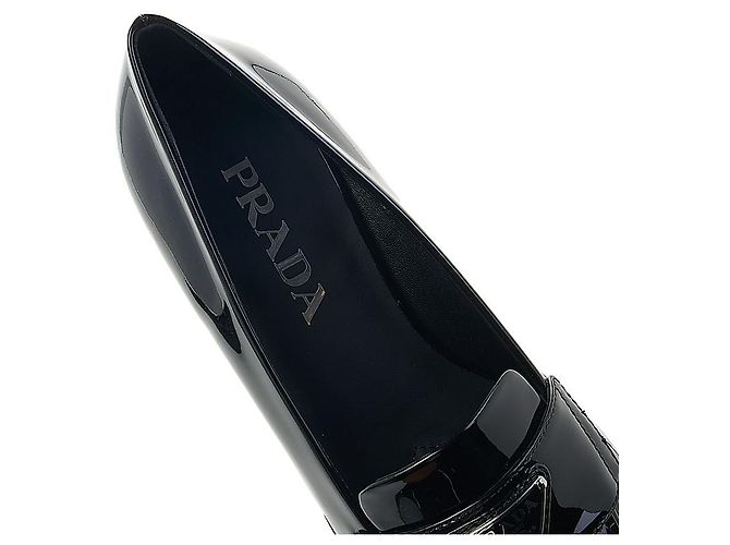 Prada Mocassini in pelle verniciata da donna Nero - vista 7