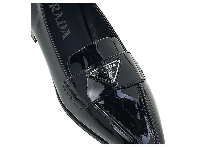Prada Mocassini in pelle verniciata da donna Nero - vista 8