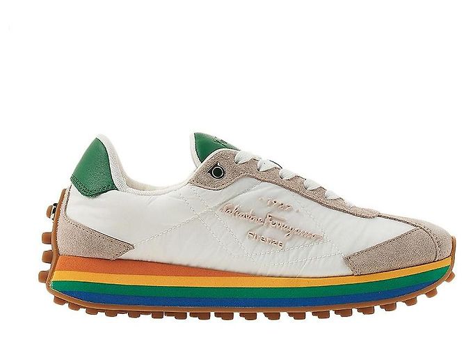 Salvatore Ferragamo Sneakers basse in nylon da uomo Multicolore - vista 2