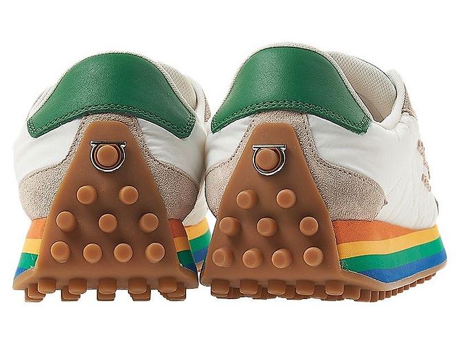 Salvatore Ferragamo Sneakers basse in nylon da uomo Multicolore - vista 4