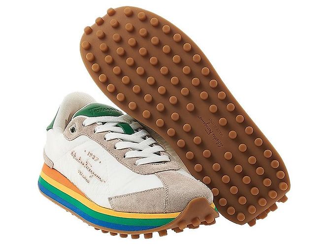 Salvatore Ferragamo Sneakers basse in nylon da uomo Multicolore - vista 5