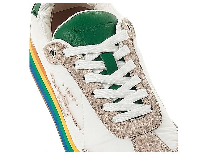 Salvatore Ferragamo Sneakers basse in nylon da uomo Multicolore - vista 8