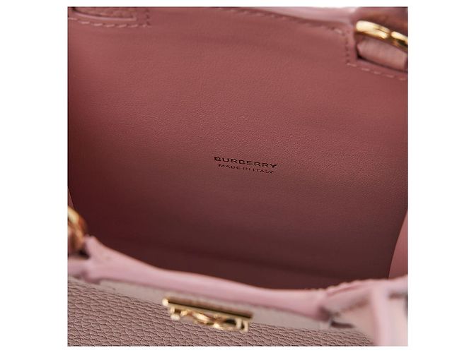 Burberry Borsa Micro Francis Phone Tote in pelle martellata Rosso - vista 10