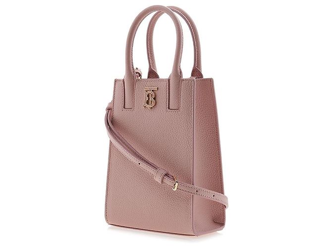 Burberry Borsa Micro Francis Phone Tote in pelle martellata Rosso - vista 2