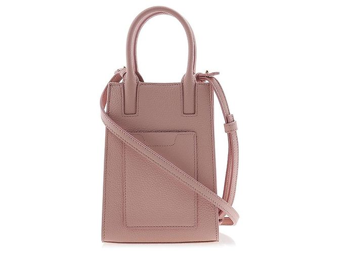 Burberry Borsa Micro Francis Phone Tote in pelle martellata Rosso - vista 3