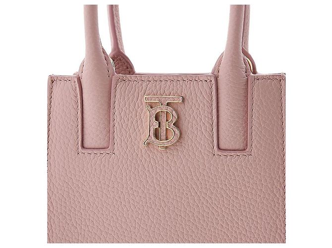 Burberry Borsa Micro Francis Phone Tote in pelle martellata Rosso - vista 7