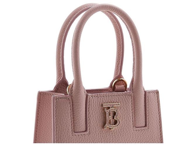 Burberry Borsa Micro Francis Phone Tote in pelle martellata Rosso - vista 8