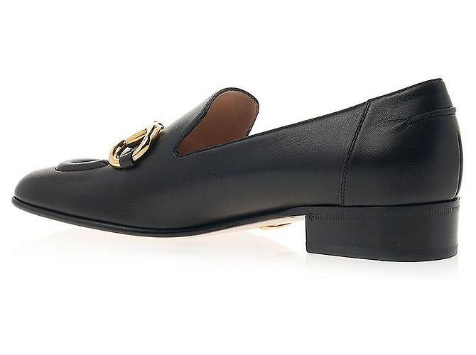 Gucci Mocassini in pelle con morsetto da donna Nero - vista 3