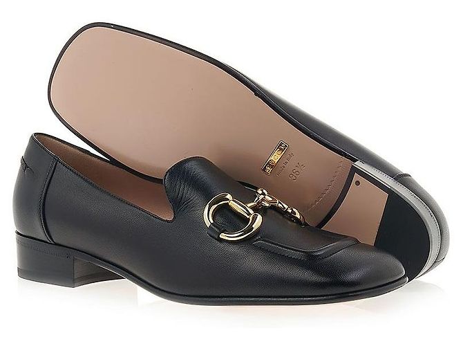 Gucci Mocassini in pelle con morsetto da donna Nero - vista 5