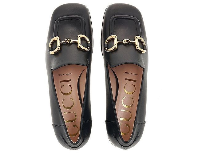 Gucci Mocassini in pelle con morsetto da donna Nero - vista 6