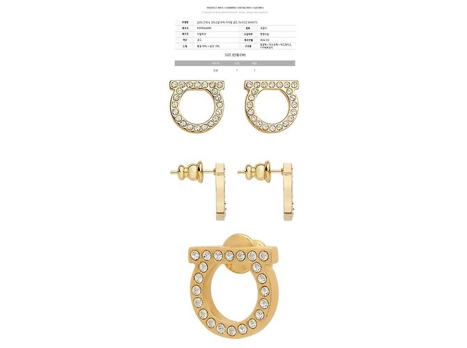 Salvatore Ferragamo Orecchini Gancini Crystal Large Oro Multicolore - vista 2