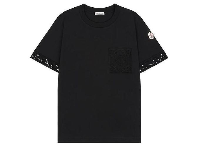 Moncler T-Shirt mit kurzen Ärmeln, Tasche und gesticktem Logo Mehrfarben - Ansicht 8
