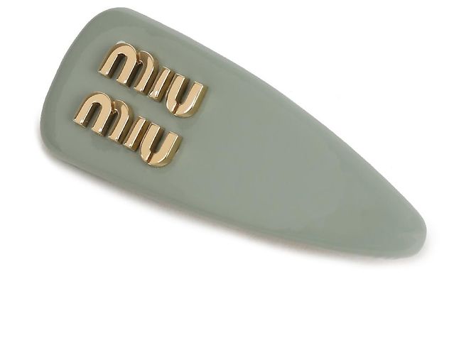 Miu Miu Fermi capelli in pelle verniciata Blu - vista 4