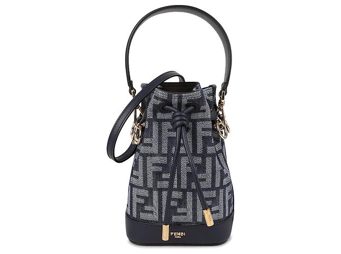 Fendi Borsa a Tracolla Montrezzo Denim Blu - vista 3