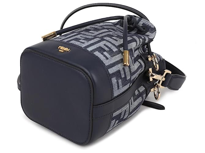 Fendi Borsa a Tracolla Montrezzo Denim Blu - vista 6