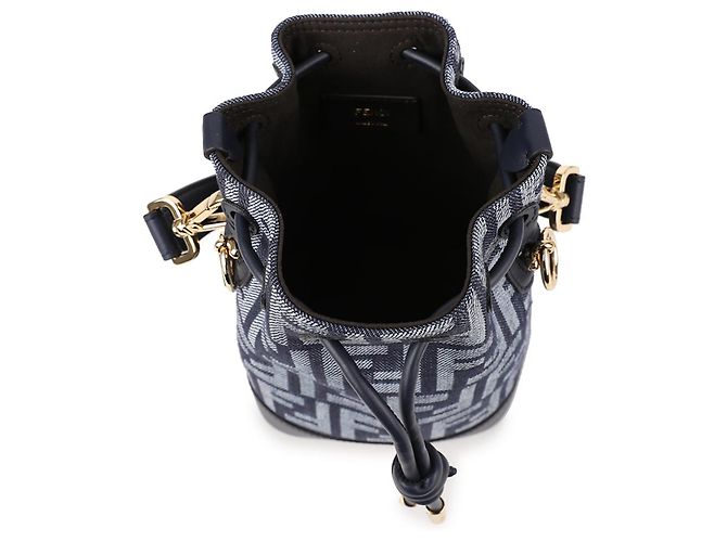 Fendi Borsa a Tracolla Montrezzo Denim Blu - vista 7