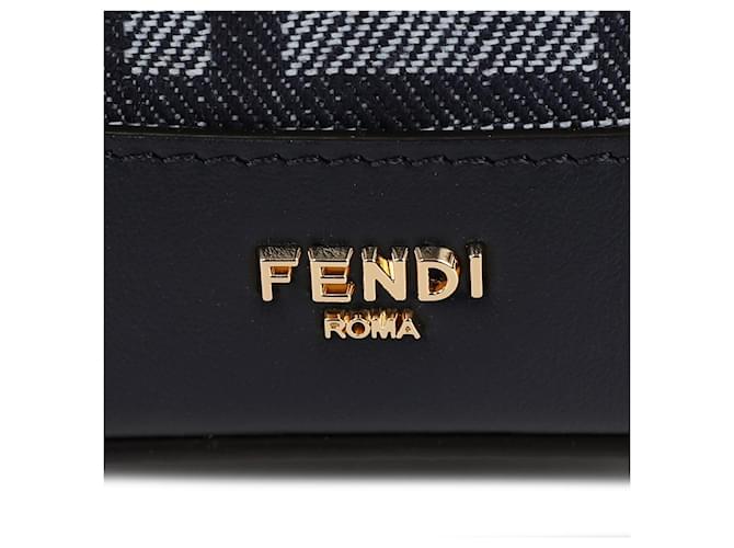 Fendi Borsa a Tracolla Montrezzo Denim Blu - vista 9