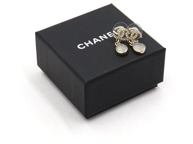 Chanel Orecchini Season CC Logo a goccia in cristallo placcati oro Multicolore - vista 5