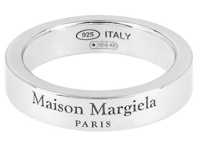 Maison Martin Margiela Anello in argento con logo inciso - vista 3