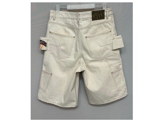 Dior Denim Tears Dior Tears Carpenter Bermuda Shorts Cotton Denim White Bianco - vista 3