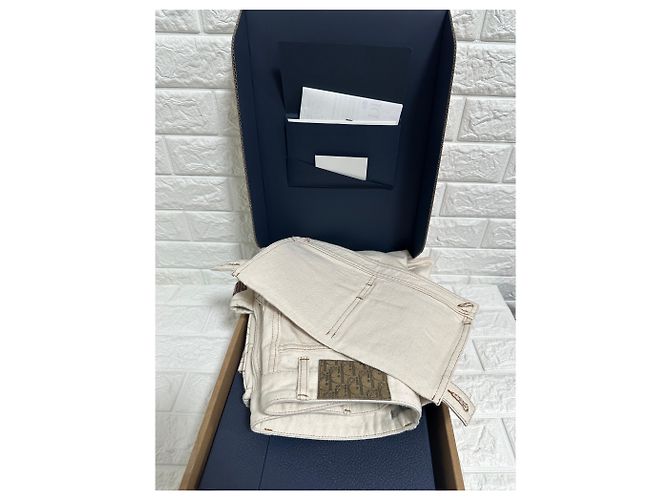 Dior Denim Tears Dior Tears Carpenter Bermuda Shorts Cotton Denim White Bianco - vista 6