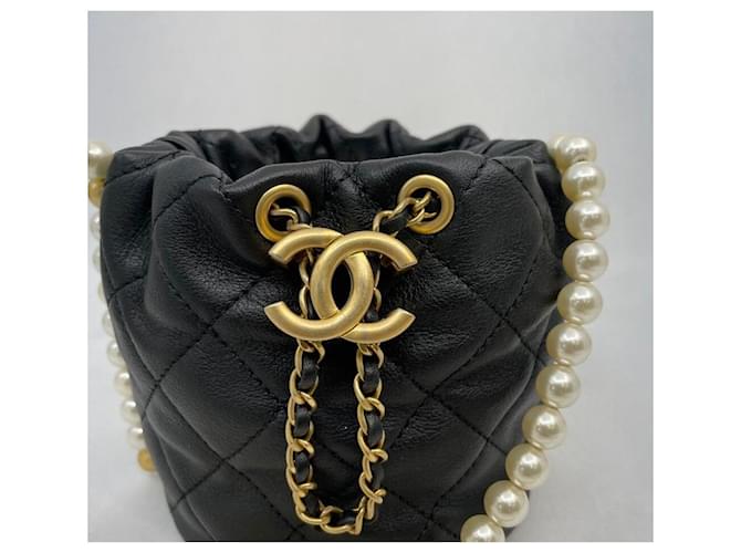 Chanel Mini borsa a sacchetto con perle e tracolla Bianco - vista 2