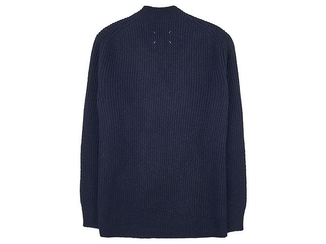 Maison Martin Margiela Wollpullover für Herren mit Rückennähten Schwarz - Ansicht 2