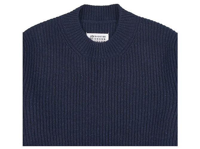 Maison Martin Margiela Wollpullover für Herren mit Rückennähten Schwarz - Ansicht 3