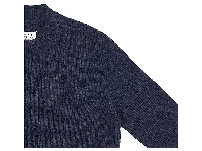 Maison Martin Margiela Wollpullover für Herren mit Rückennähten Schwarz - Ansicht 4