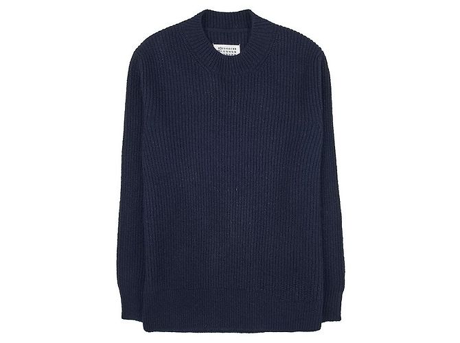 Maison Martin Margiela Wollpullover für Herren mit Rückennähten Schwarz - Ansicht 9