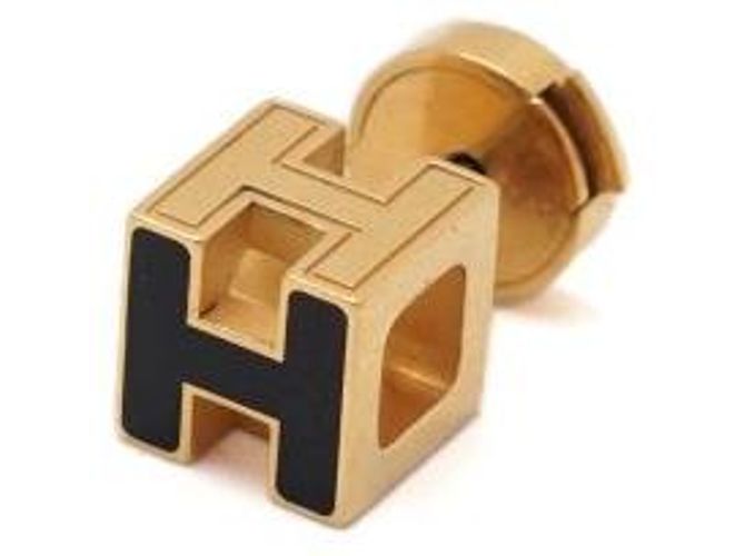 Hermès Black Gold Cube Ohrringe Schwarz - Ansicht 3