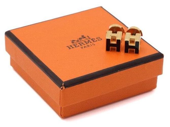 Hermès Black Gold Cube Ohrringe Schwarz - Ansicht 5