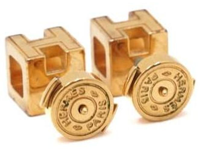 Hermès Orecchini a cubo placcati in oro Bianco - vista 4