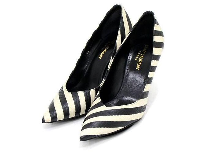 Saint Laurent Scarpe da donna con motivo pitone e righe Multicolore - vista 3