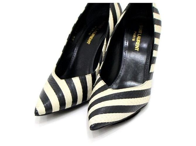 Saint Laurent Scarpe da donna con motivo pitone e righe Multicolore - vista 6