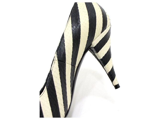 Saint Laurent Scarpe da donna con motivo pitone e righe Multicolore - vista 8