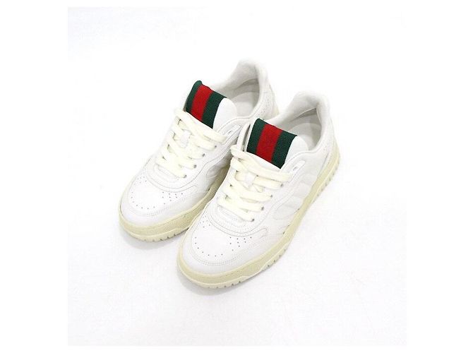 Gucci Sneakers Re-Web in pelle bianca da donna - vista 3