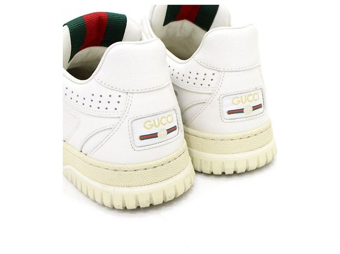 Gucci Sneakers Re-Web in pelle bianca da donna - vista 8