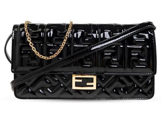Fendi Borsa Wallet On Chain in pelle verniciata - vista 3