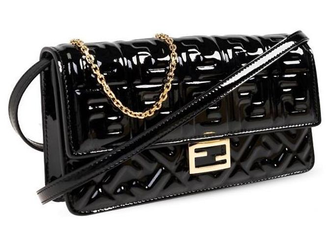 Fendi Borsa Wallet On Chain in pelle verniciata - vista 5