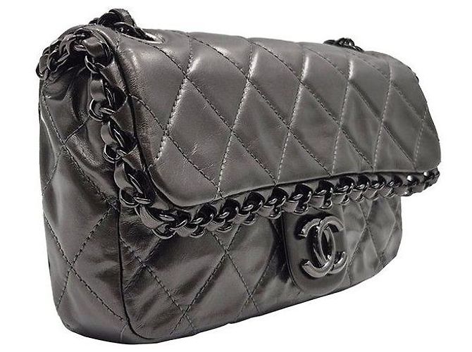 Chanel Borsa a tracolla Around Chain Marrone - vista 3