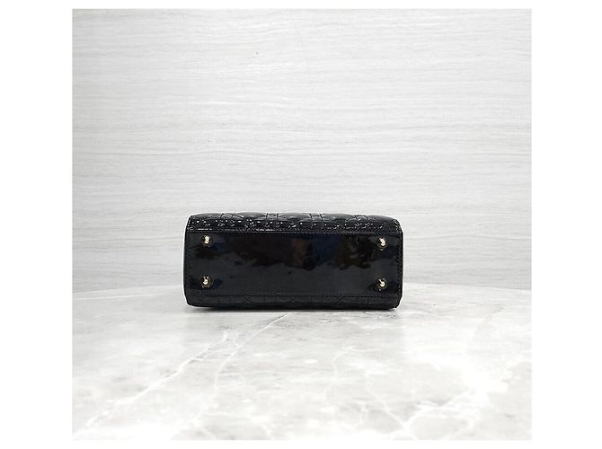 Dior Small Lady Bag Black Patent Nero - vista 5
