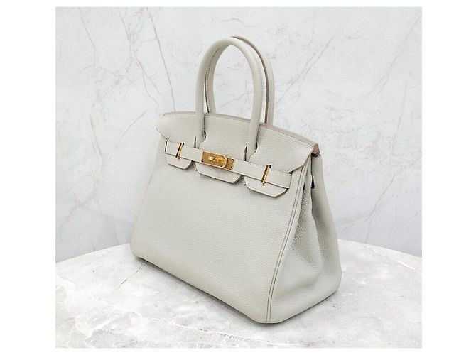Hermès Birkin Togo Pearlgris Gold Hardware Stamp Bianco - vista 2