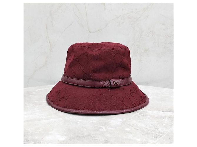 Gucci GG Monogram Bucket Hat aus Baumwolle Rot - Ansicht 2