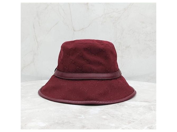 Gucci GG Monogram Bucket Hat aus Baumwolle Rot - Ansicht 3