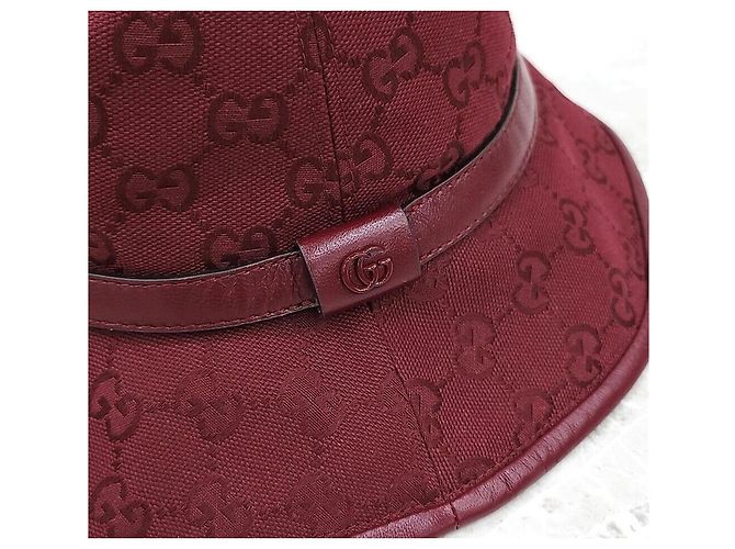 Gucci GG Monogram Bucket Hat aus Baumwolle Rot - Ansicht 4