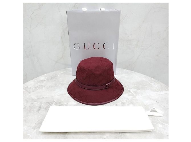 Gucci GG Monogram Bucket Hat aus Baumwolle Rot - Ansicht 7